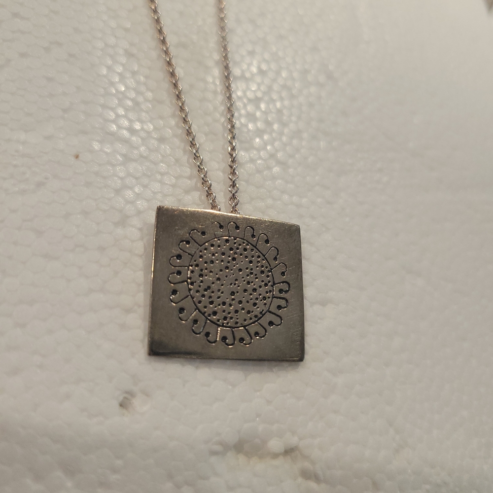 Vintage .925 Villmain Sunflower Square Necklace.